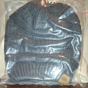 Red Gray Knit Beanie
